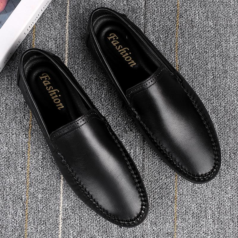 

Классические мужские черно/коричневые туфли-бобы Кожаные мужские повседневные туфли Роскошный бренд Мужские лоферы Мокасины Дышащие Слипоны Обувь для вождения 46 чёрный