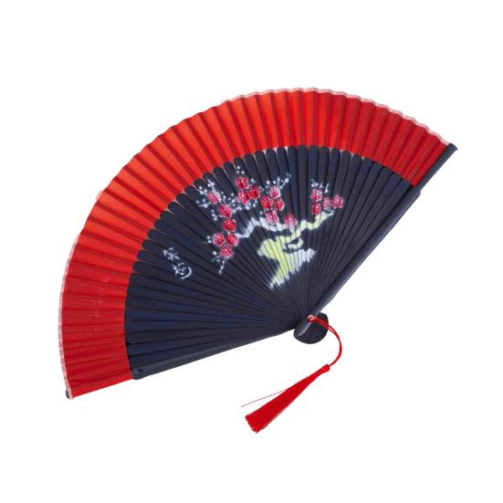 Chinese Style Flower Folding Fan with Tassels Vintage Portable Hand Fan Wedding Dance Party Decorative Handheld Fan Travel Accessory