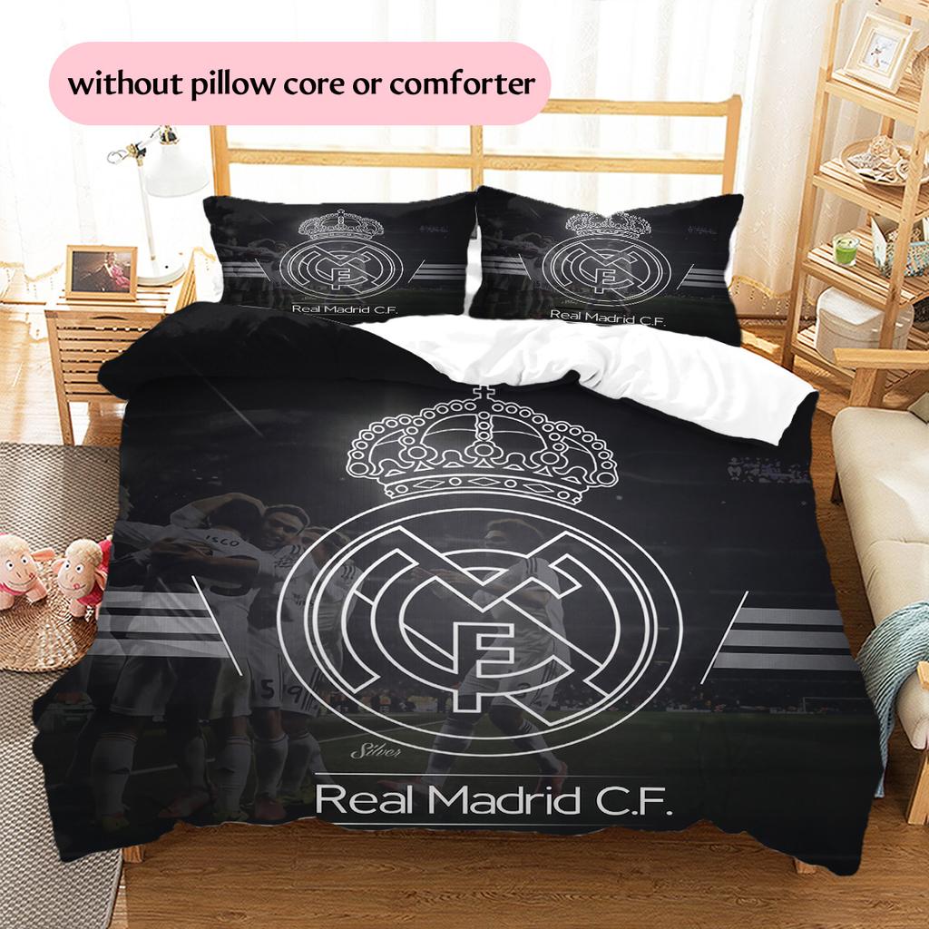 Real Madrid C.F.  Set cu model cuvertură de pat Decorațiune interioară Cadou (1 * față de plapumă + 2 * fețe de pernă fără umplutură)
