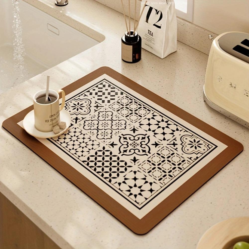 Absorbent Desk Drain Pad Heat Resistant Counter Top Mats New Kitchen Placemat  Kitchen