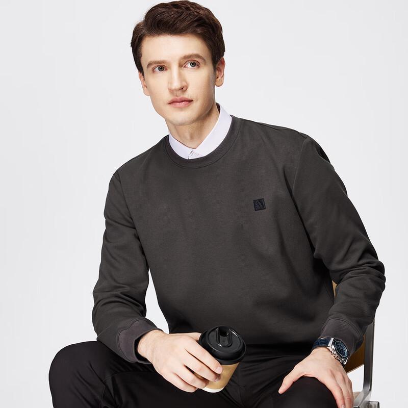 Shanshan Men's 7A Antibacterial Ribbed Round Neck Pullover Sweatshirt