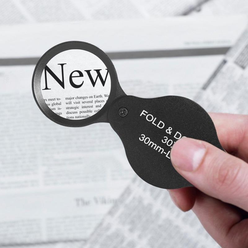 

30mm Loupe Optical Glass Lens 30X Magnifier Jewelry Identification Folding Magnifying Glass Type A