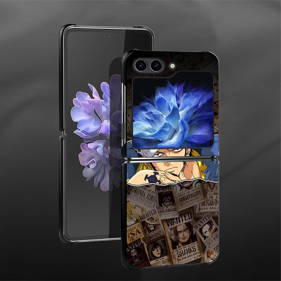 Anime One Piece Case for Samsung Galaxy Flip4 Z Flip 7 6 5 4 3 Flip7 FE Flip5 Flip3 Flip6 Back Phone Cover Funda