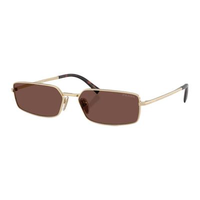 Prada Logo Rectangle Sunglasses Unisex sunglasses Gold 0PR-A60S-ZVN80T