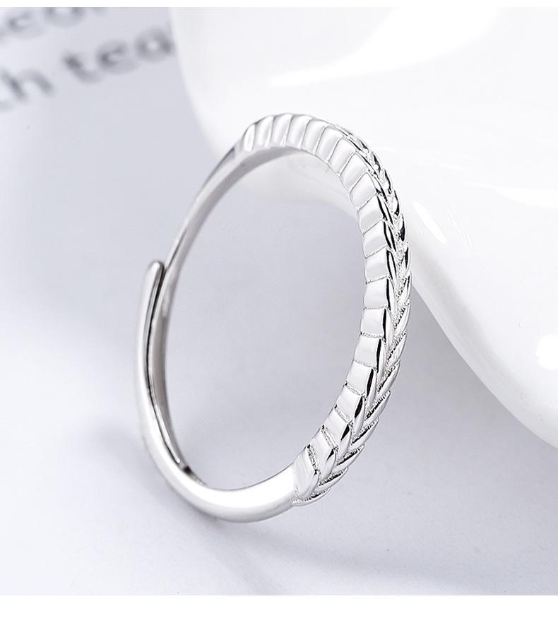 Women's Wheat Ear S925 Sterling Silver Open Ring - Simple, Versatile, High-End Jewelry
