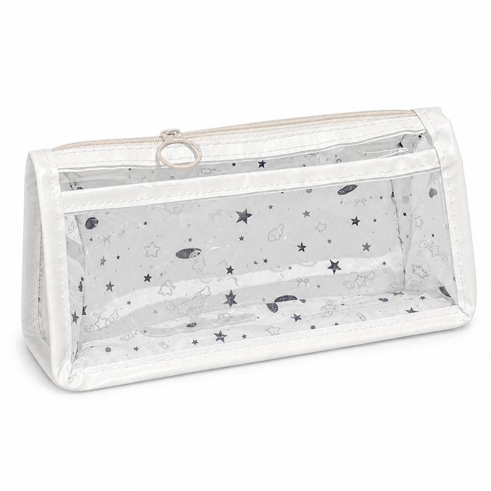 Double-Layer Pen Bag Transparent Stationery Organizer Cute Stationery Bag Students Only Bag