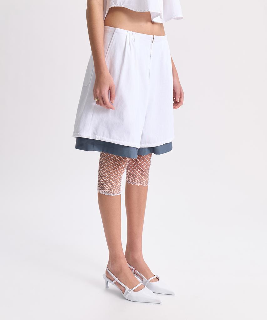 GYEONG Layered Shorts_White