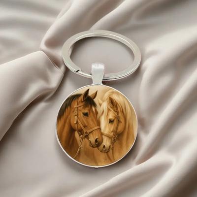 Yousheng 2Pcs Keychain Pendant Cartoon Animal Pattern Cubic Zirconia Charm Key Chain Lightweight Metal Keyring