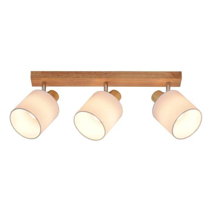 Plafonnier - NETTLIFE - Plafonnier 3 ampoules - E14 - Têtes orientables 350° - Métal brun