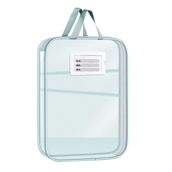 Mesh Pouch Bag File Bag A4 Zipper with Handle Document Organizer