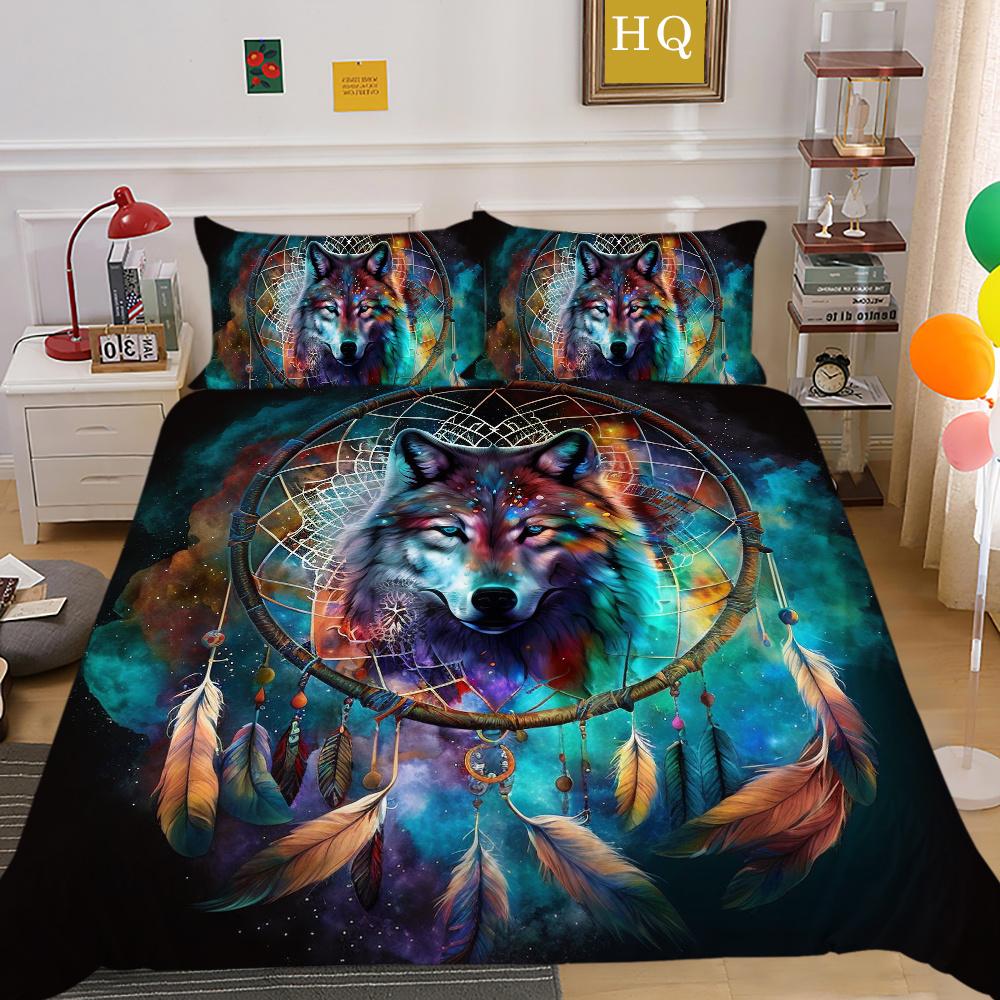 3D Wolf Printing Bedding Set Cover Single Size Microfiber Bedspreads Teen Fashion High Quality Home Textiles