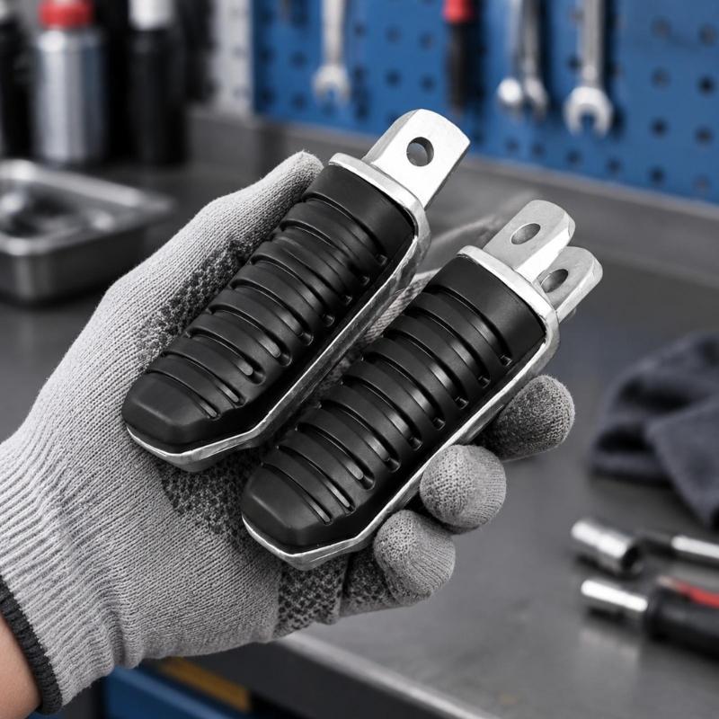 Front Footrest Replacement Set for GSX1300R 1999-2019, ABS Construction with Grooves Across Foot-Contact Areas