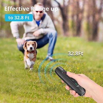 Ultrasonic Dog Repeller Rechargeable Plastic Dog Repellents with LED Flashlight Electronic Training Devices 3 Modes Pet Products