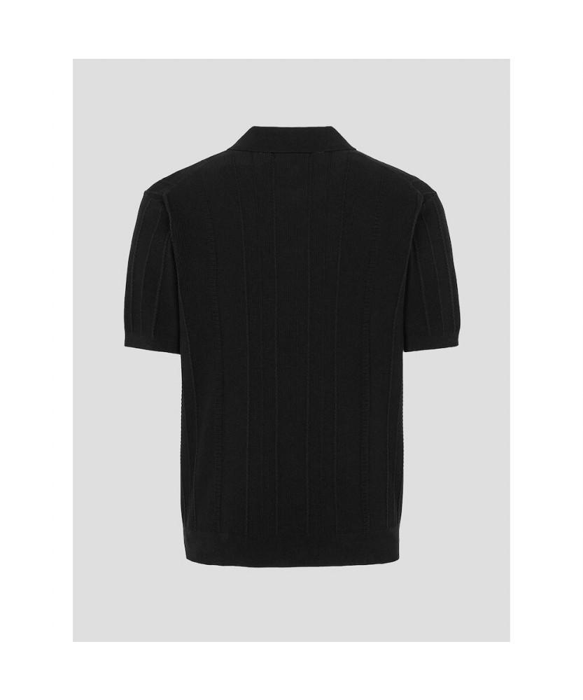 Binpolmen Mini Cable Collar Neck Knit Black