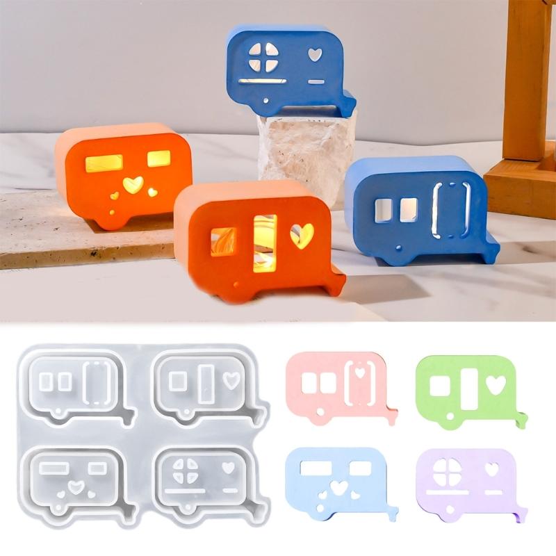 Sturdy Silicone Mould Small Bus Panel Designs Portable for Craft Supplies and Decorative Lighting Projects Ornament