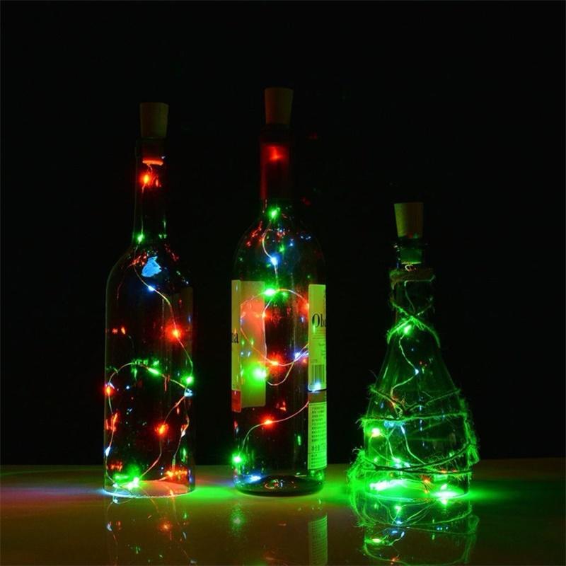 HOMZY Solar 10LED 20LED Wine Bottle Lights Cork Shape Fairy Lights Garland Christmas Light Copper Wire Home Room Decoration Lamp