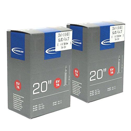 

SCHWALBE Оригинальная 20x11/8 (451) Камеры Presta с клапанами 40 мм (7ASV) (Набор из 2)