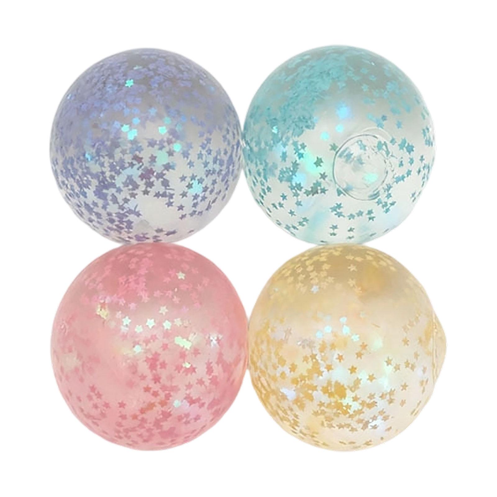Aurora Sequins Squeeze Stress Relief Ball for Hand Exercise Sensory Toy for Office Home Classroom Use Random Pattern Design One Size