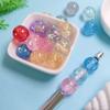 Acrylic 16mm Straight Hole Gradient Ball Colorful Beaded Pen Beads for DIY Mobile Phone Diy Pen Accessories