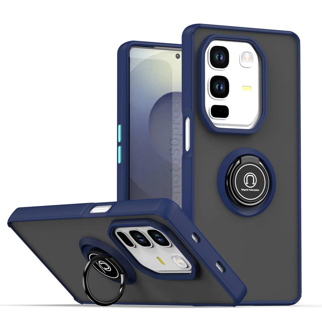 Armor Shockproof Matte Case For Infinix Note 50 Pro 4G 50 Pro+ Plus Cover Ring Magnetic Stand Holder Back Shell Capa Fundas