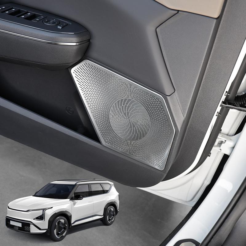 For Kia EV5 2024 2025 2026 Tuning 2PCS Stainless Steel Car Tweeter Door Speaker Cover Third Row Speaker Trim Accessories LHD