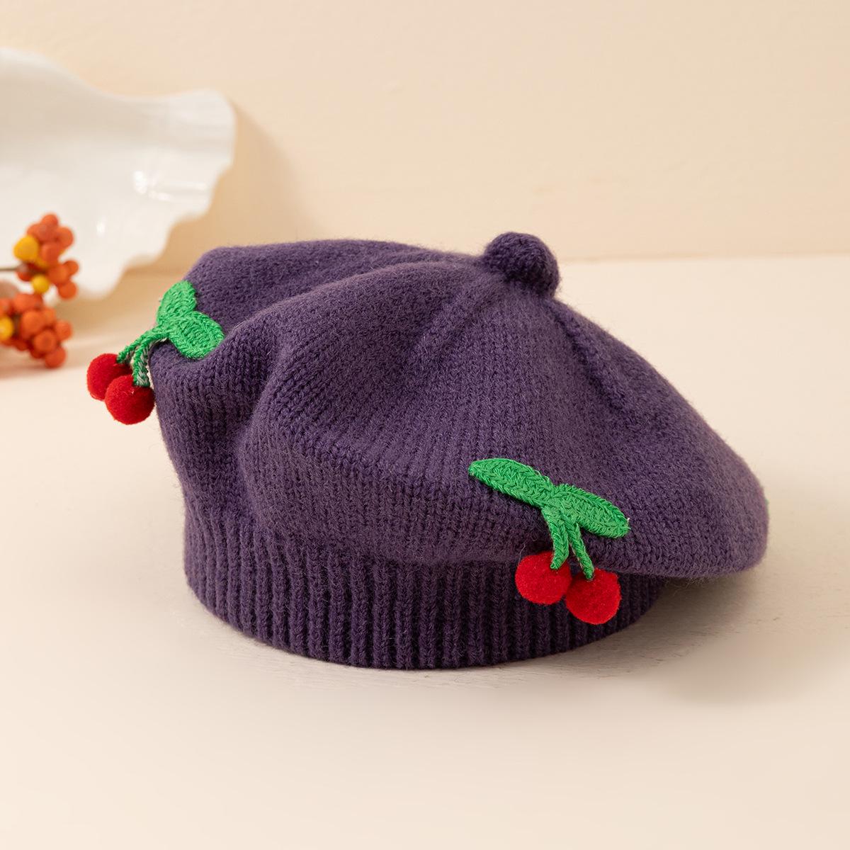 

Вязаные детские шапки в корейском стиле для мальчиков и девочек - Милые и уютные осенне-зимние шерстяные береты для младенцев фиолетовый