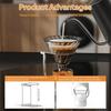 Portable Coffee Filter Rack Stand Foldable Drip Filter Holder Adjustable Height Brewing Stand for Travel Camping
