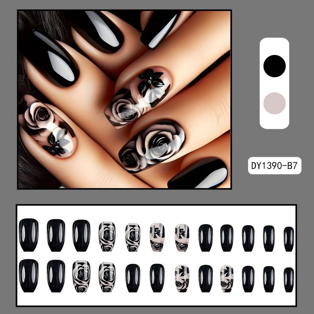 Färgglatt Mönster Nagellapp Avtagbar 24-delars Set