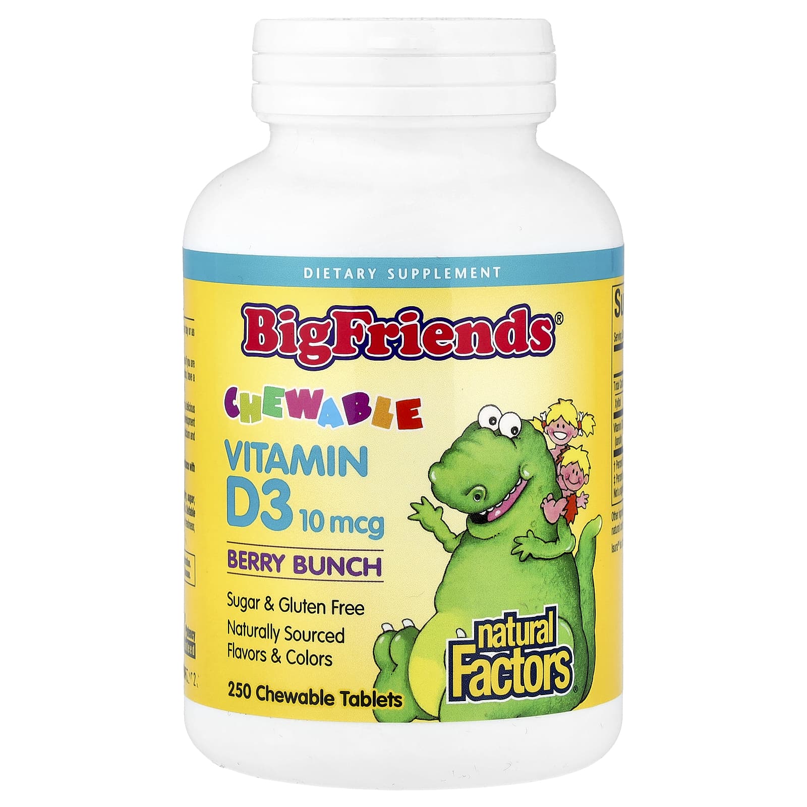 

Big Friends®, Chewable Vitamin D3, Berry Bunch, 10Mcg (400Iu), 250 Chewable Tablets