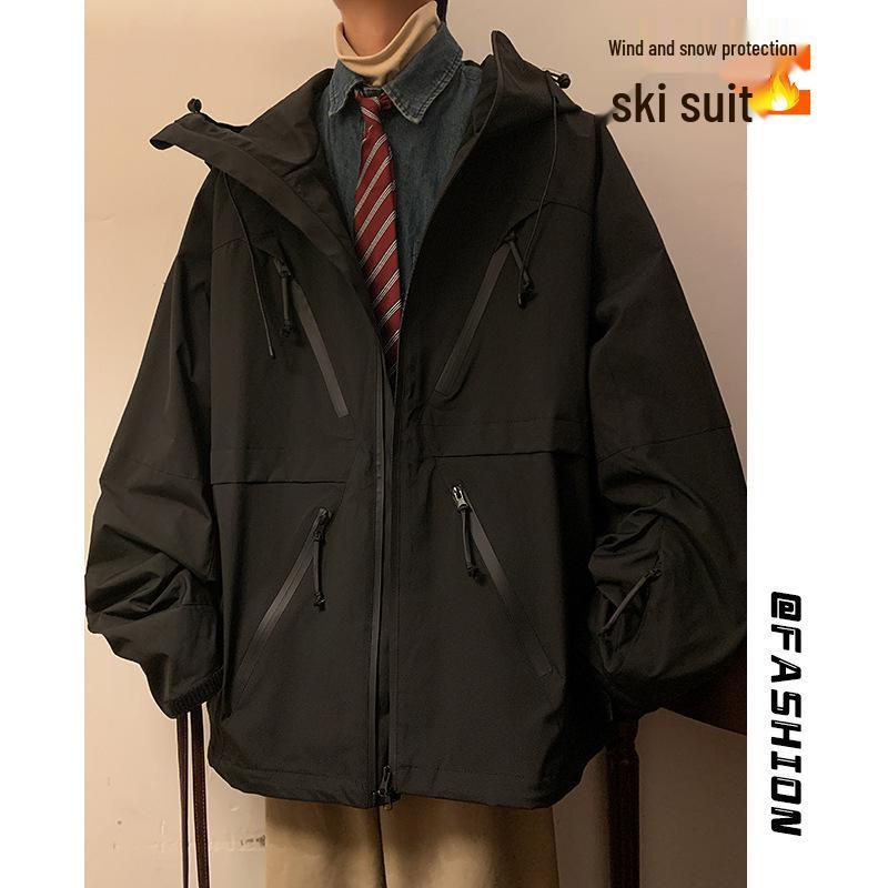 

Ski Resort s Trendy Waterproof & Windproof Ski Suit Set for Men & Women, Fleece-Lined, Thickened, Plus Size, Warm XL