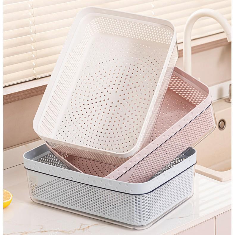 Double-Layer Draining & Storage Basket for Vegetables and Fruits