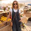 Tuta in Denim Casual Retro da Donna con Tasche Multiple