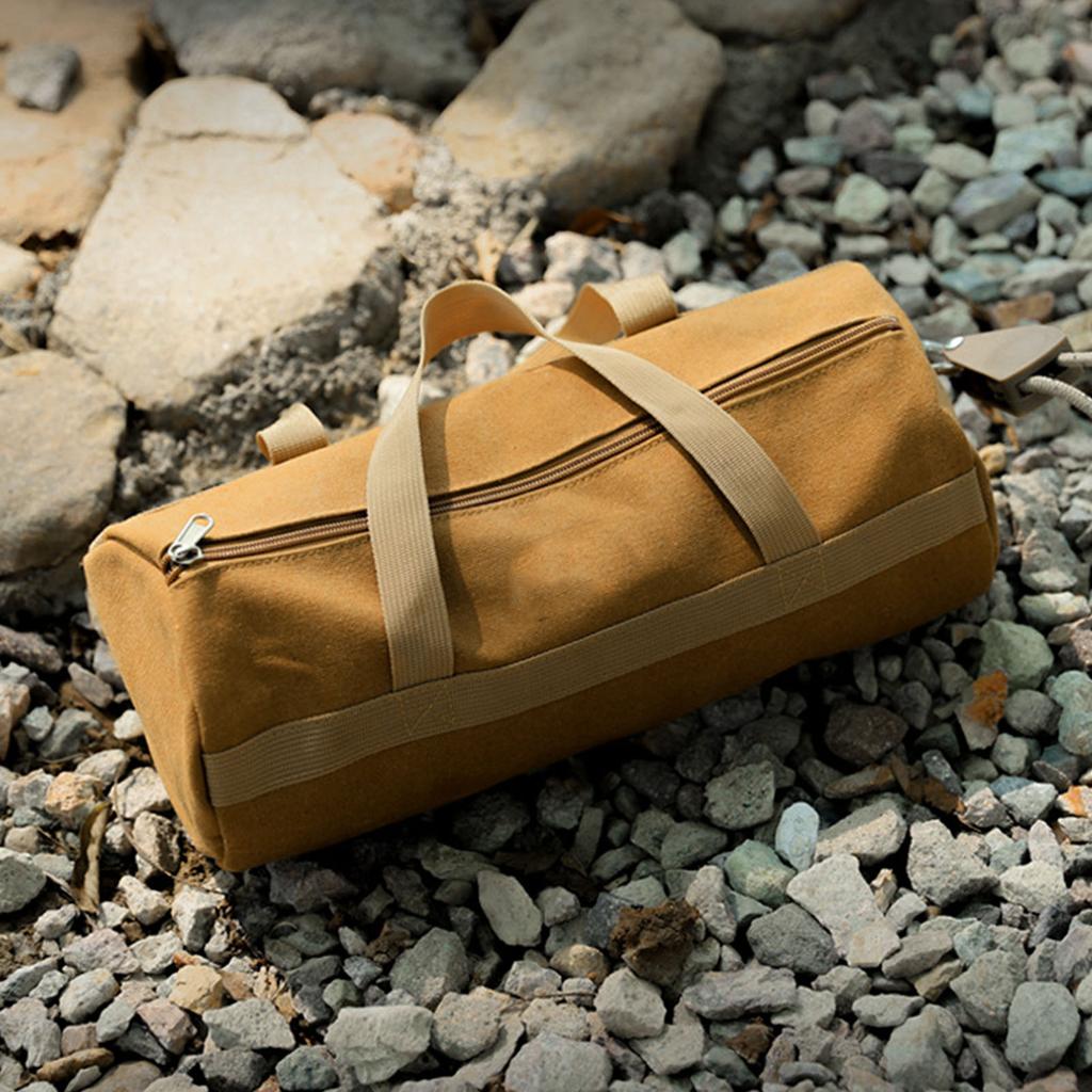 Tent Stake Bag Waterproof Dustproof Canvas Tent Pole Bag Portable Pegs Tool Storage Bag for Camping Hiking Outdoors