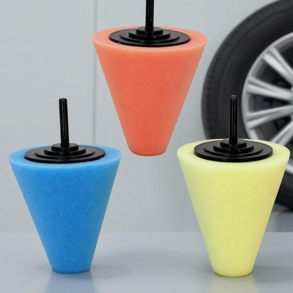 3 Pieces Cone-Shaped Polishing Wheel Soft Cone Sponge Ball Versatile