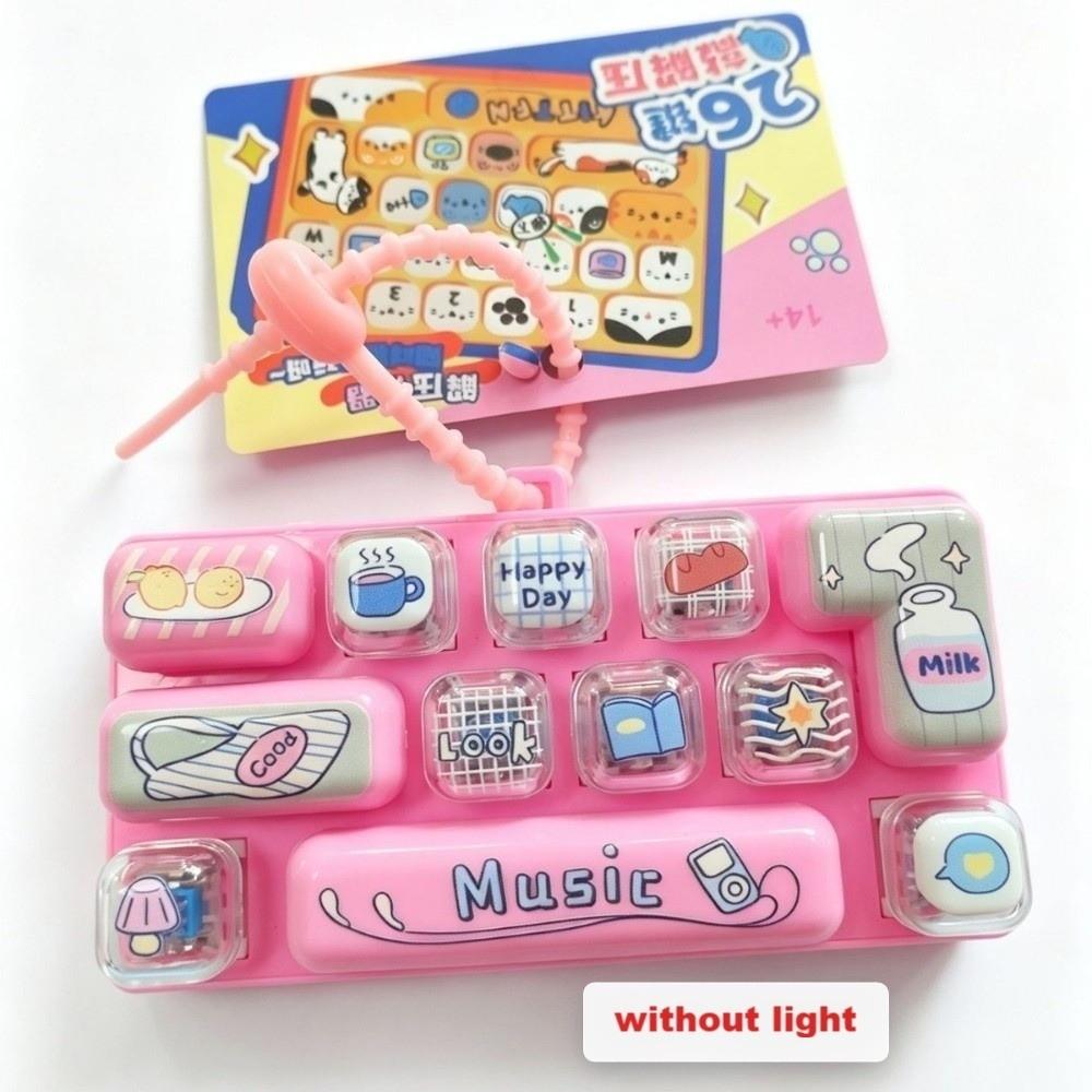 Clicker Sound 12 Keys Keyboard Keychain Pressable Keys Stress Relief Fidget Toy  Bag Ornaments