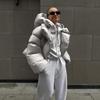 Women's Hooded Long Sleeve Puffer Coat Loose Oversized Solid Streetwear Winter Bubble Jacket