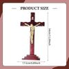 Wall Crucifix Cross Wood Jesus Sculpture Christian Figurine Pendant Religious Statue Home Decor