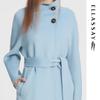 ELLASSAY Women's Stand-Collar Wool Coat