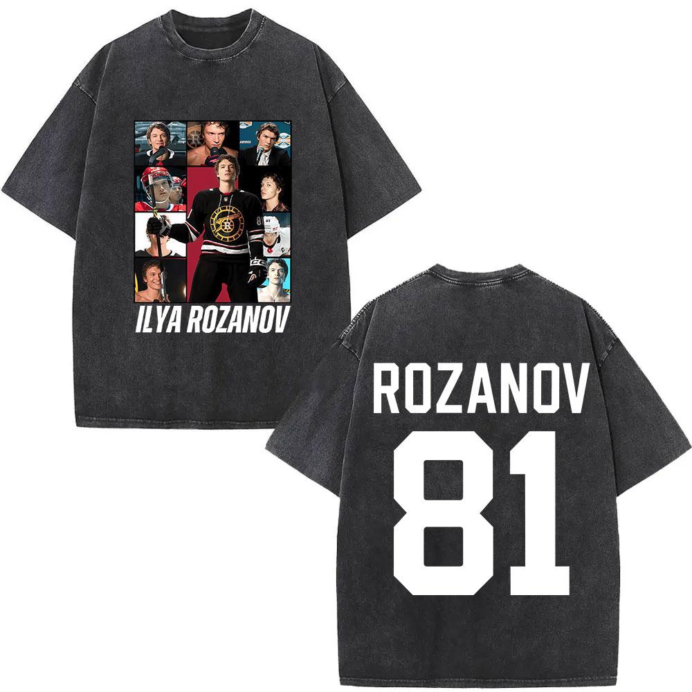 Vintage Washed Ilya Rozanov 81 Graphic T Shirts Hot Heated Rivalry Movie Fans Gift Tshirt Mens 100 Cotton Short Sleeve Tshirt
