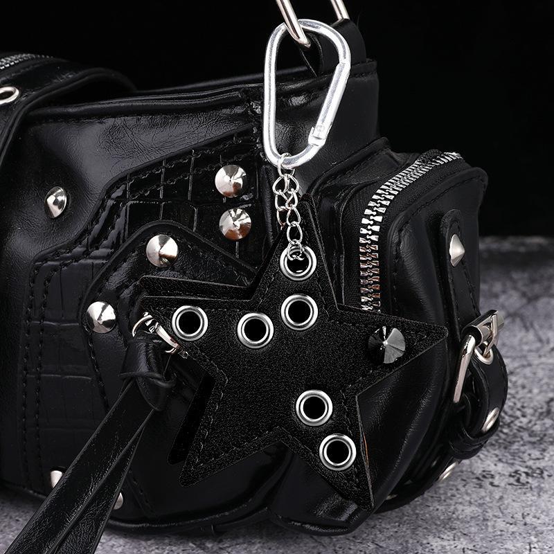 Five-Pointed Star Keychain Handmade Drilling And Puncture Colorful Creative Bag Pendant Backpack Decoration