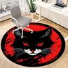 1pcBlack Cat Moon Office Round Area Rug, Indoor Mat Suitable ForOffice, Under Office Chairs Bedroom Living Room Home Decor, Room Deco 046