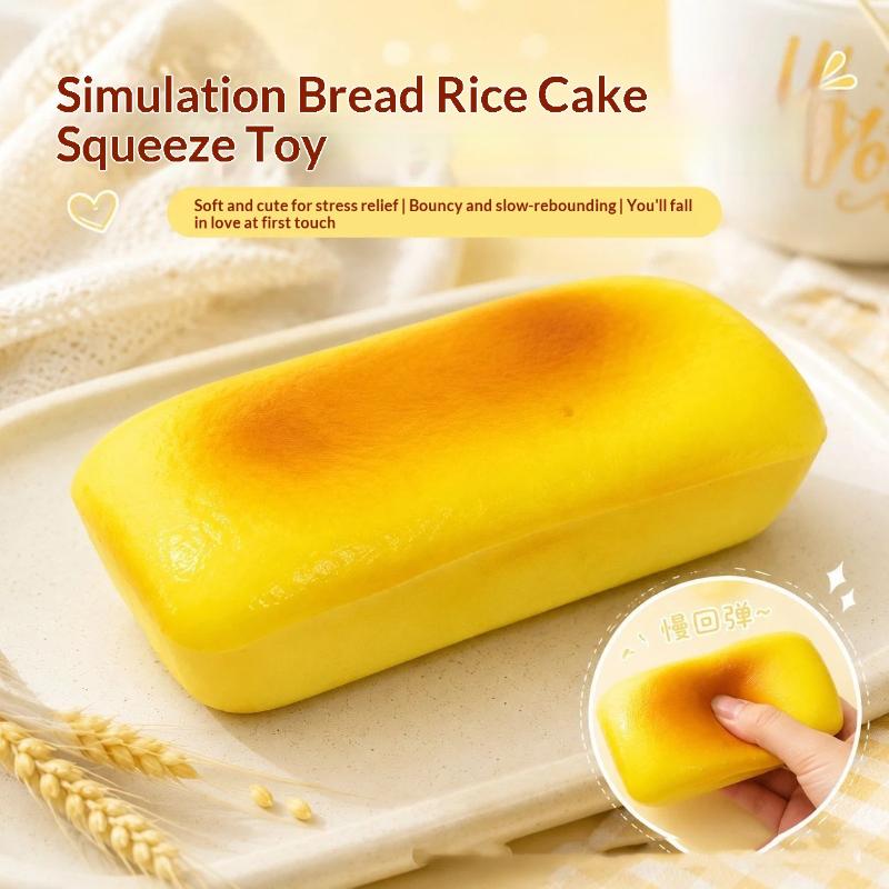 Lifelike Toast Slow Rise Squeeze Fidget Gadget Soft Elastic Stress Relief Fake Food Desktop Leisure Holiday Present