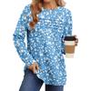 Women's Casual Long Sleeve  Round Neck Sweatshirt Fit Pleated Top