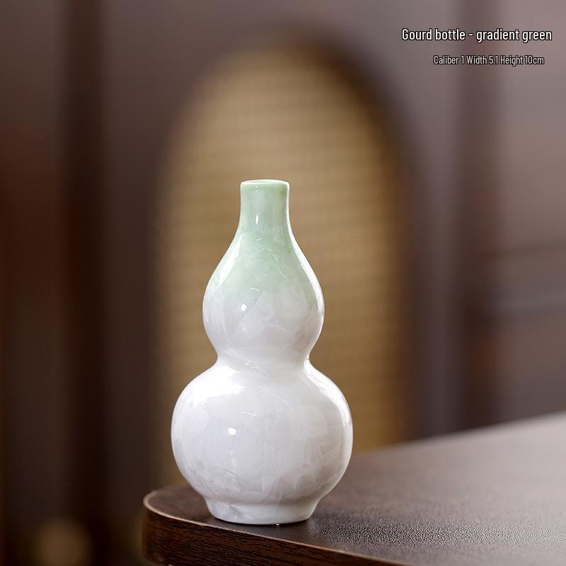 Crystalline Glaze Mini Ceramic Vase - Creative Home Desktop Ornament for Flowers