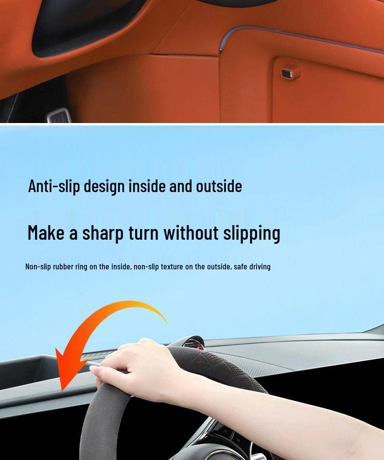 Slim Suede Steering Wheel Cover for 24/25 AITO Wenjie M9 – Enhanced Grip and Style