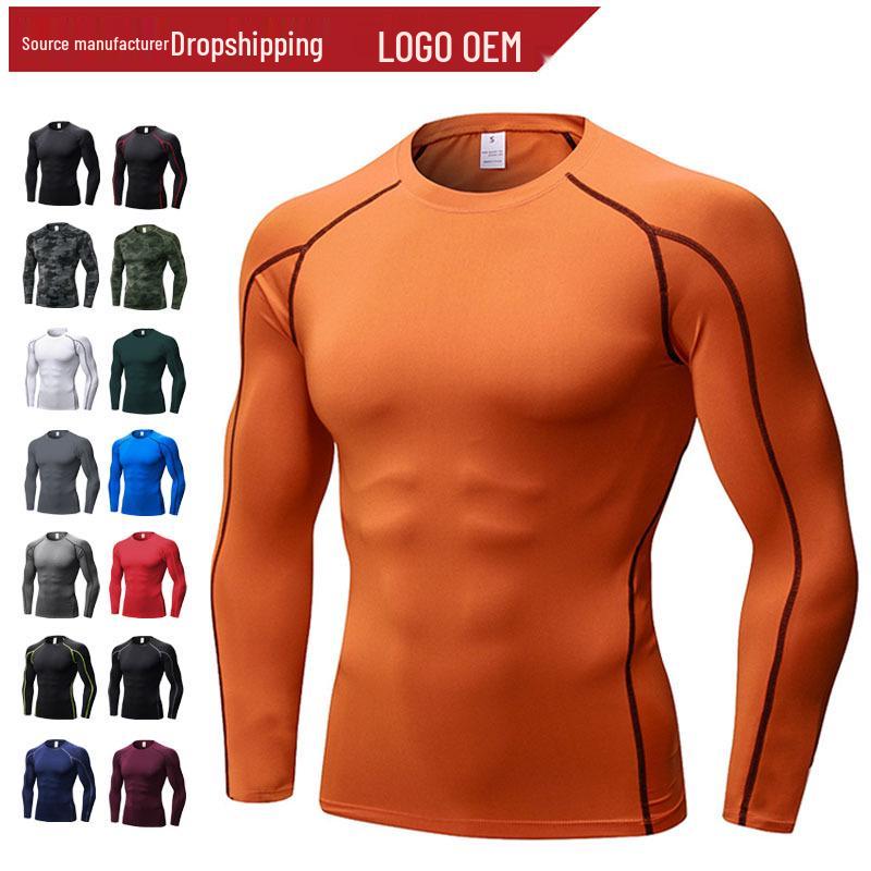 Men's PRO Quick-Dry Long Sleeve Sports Tights for Running, Training, and Basketball