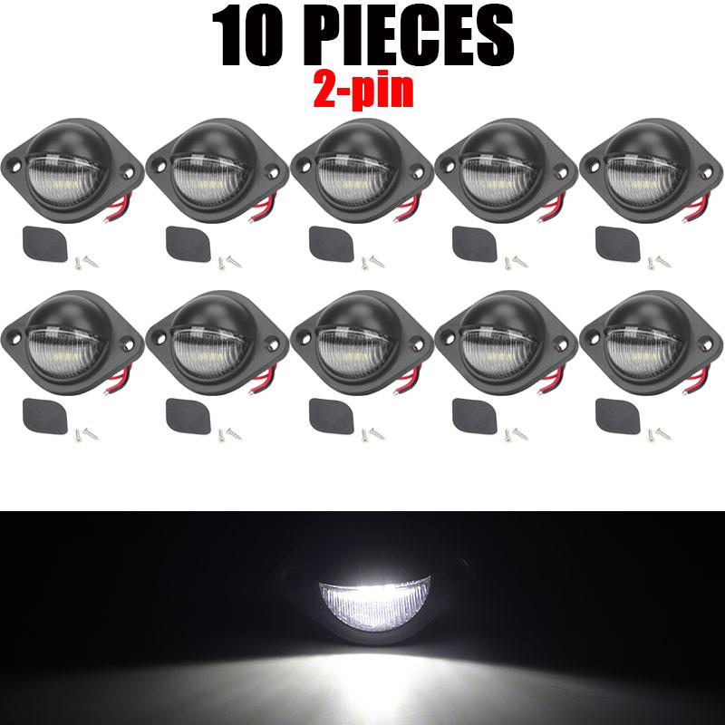 Universal LED License Plate Tag Lights Lamp for MAN Truck Trailer Car Lorry Camper Van RV Pickup SUV ATV UTV Indicator 12V 24V