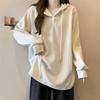 Women's Plus Size Ribbed Hooded Long Sleeve T-Shirt - Autumn/Winter Loose Slimming Base Layer
