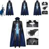 Halloween Megamind Cosplay Jumpsuit Umhang Handschuh Set Performance Kostüm für Anime-Events