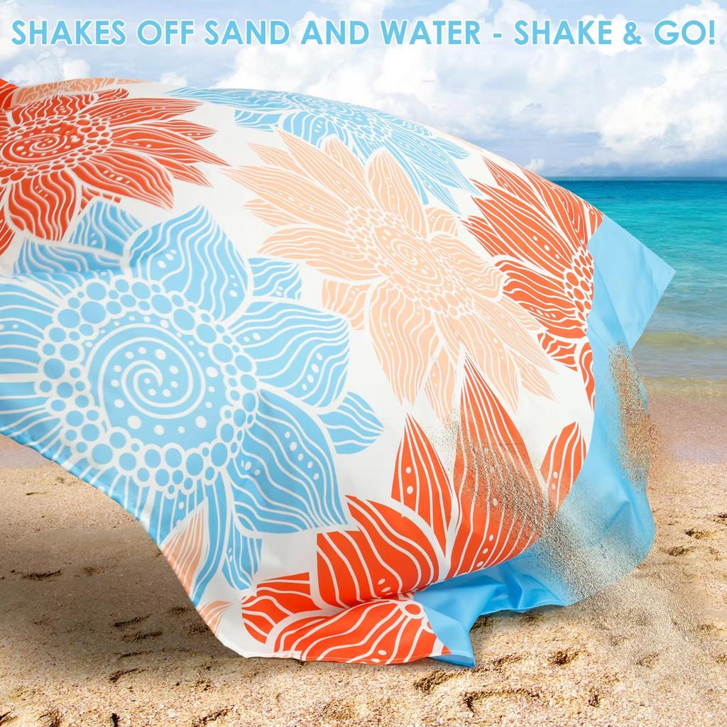 Beach Blanket Picnic Mat 180x210cm Waterproof Sandproof Portable Outdoor Sports Travel Hiking Camping Ground Cover Foldable Pad